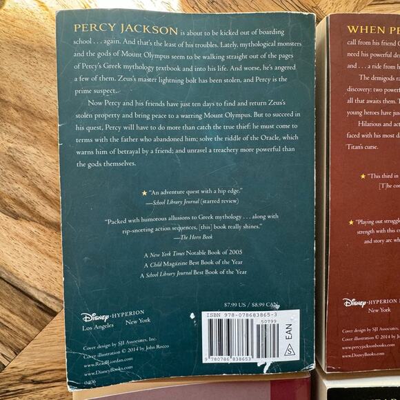 Percy Jackson and the Olympians by Rick Riordan (Books 1, 3, 4, & 5) - Picture 4 of 10